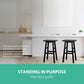 Set of 2 Lecce Beech Wood Bar Stools - Black