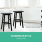 Set of 2 Lecce Beech Wood Bar Stools - Black