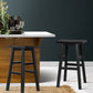 Set of 2 Lecce Beech Wood Bar Stools - Black