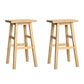 Set of 2 Lecce Beech Wood Bar Stools - Natural