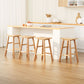 Set of 4 Lecce Bar Stools Kitchen Chairs Wooden - Natural