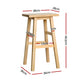 Set of 4 Lecce Bar Stools Kitchen Chairs Wooden - Natural