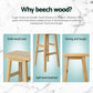 Set of 4 Lecce Bar Stools Kitchen Chairs Wooden - Natural