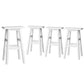 Set of 4 Lecce Bar Stools Kitchen Chairs Wooden - White