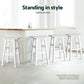 Set of 4 Lecce Bar Stools Kitchen Chairs Wooden - White