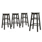 Set of 4 Lucerne Bar Stools Round Chairs Wooden - Black