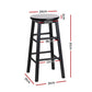 Set of 4 Lucerne Bar Stools Round Chairs Wooden - Black