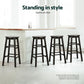 Set of 4 Lucerne Bar Stools Round Chairs Wooden - Black