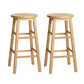 Set of 2 Lucerne Beech Wood Backless Bar StoolsNatural - Natural