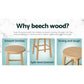 Set of 2 Lucerne Beech Wood Backless Bar StoolsNatural - Natural