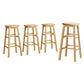 Set of 4 Lucerne Bar Stools Round Chairs Wooden - Natural