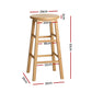 Set of 4 Lucerne Bar Stools Round Chairs Wooden - Natural