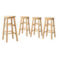 Set of 4 Lucerne Bar Stools Round Chairs Wooden - Natural