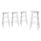 Set of 4 Lucerne Bar Stools Round Chairs Wooden - White