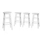Set of 4 Lucerne Bar Stools Round Chairs Wooden - White