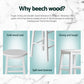 Set of 4 Lucerne Bar Stools Round Chairs Wooden - White