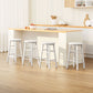 Set of 4 Lucerne Bar Stools Round Chairs Wooden - White
