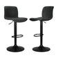 Set of 4 Karachi Bar Stools Kitchen Swivel Gas Lift Chairs - Black