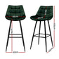 Set of 4 Loures Bar Stools Velvet Chairs - Green