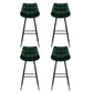Set of 4 Loures Bar Stools Velvet Chairs - Green