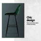 Set of 4 Loures Bar Stools Velvet Chairs - Green