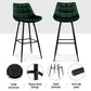 Set of 4 Loures Bar Stools Velvet Chairs - Green