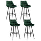 Set of 4 Loures Bar Stools Velvet Chairs - Green
