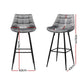 Set of 2 Loures Velvet Bar Stools - Grey