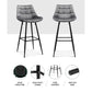 Set of 2 Loures Velvet Bar Stools - Grey