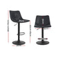 Set of 2 Leiria Bar Stools Gas Lift - Black