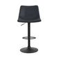 Set of 2 Leiria Bar Stools Gas Lift - Black