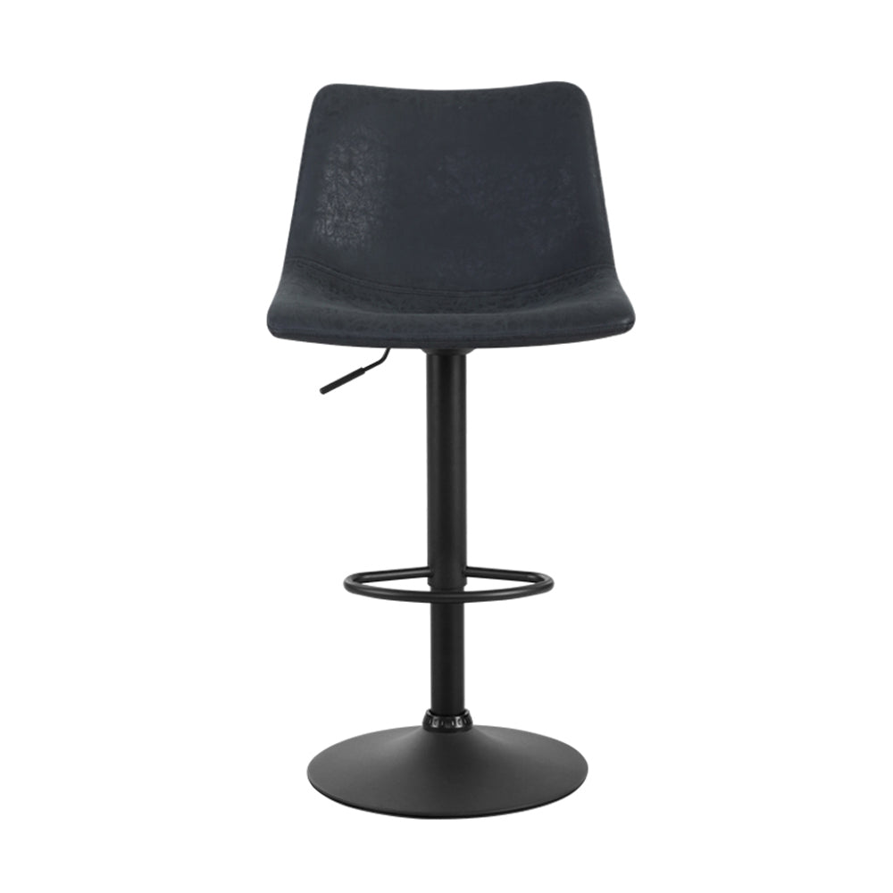 Set of 2 Leiria Bar Stools Gas Lift - Black