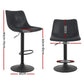 Set of 4 Leiria Bar Stools Vintage Leather Swivel Gas Lift - Black