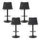 Set of 4 Leiria Bar Stools Vintage Leather Swivel Gas Lift - Black