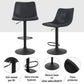 Set of 4 Leiria Bar Stools Vintage Leather Swivel Gas Lift - Black