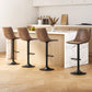 Set of 4 Leiria Bar Stools Vintage Leather Swivel Gas Lift - Brown