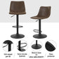Set of 4 Leiria Bar Stools Vintage Leather Swivel Gas Lift - Brown