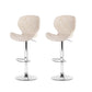 Set of 2 Visby Bar Stools Kitchen Swivel Gas Lift Counter Chair Wing PE Rattan - Beige