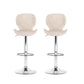 Set of 2 Visby Bar Stools Kitchen Swivel Gas Lift Counter Chair Wing PE Rattan - Beige