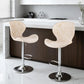 Set of 2 Visby Bar Stools Kitchen Swivel Gas Lift Counter Chair Wing PE Rattan - Beige