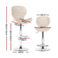 Set of 4 Visby Bar Stools Kitchen Swivel Gas Lift Counter Chair Wing PE Rattan - Beige