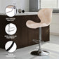 Set of 4 Visby Bar Stools Kitchen Swivel Gas Lift Counter Chair Wing PE Rattan - Beige