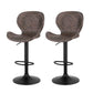 Set of 2 Visby Bar Stools Kitchen Swivel Gas Lift Counter Chair Wing PE Rattan - Brown