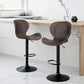 Set of 2 Visby Bar Stools Kitchen Swivel Gas Lift Counter Chair Wing PE Rattan - Brown