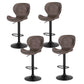 Set of 4 Visby Bar Stools Kitchen Swivel Gas Lift Counter Chair Wing PE Rattan - Brown