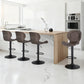 Set of 4 Visby Bar Stools Kitchen Swivel Gas Lift Counter Chair Wing PE Rattan - Brown