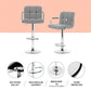 Set of 4 Foggia Bar Stools Fabric Gas Lift w/Armrest - Grey