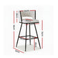 Set of 4 Asosa Bar Stools Kitchen Dining Chair Counter Stool Woven Velvet Metal - Ivory