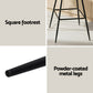 Set of 4 Asosa Bar Stools Kitchen Dining Chair Counter Stool Woven Velvet Metal - Ivory