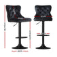Capri Bar Stool Adjustable Height Nailhead Trim Kitchen Counter Stool - Black